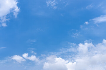 Clear Blue Sky with White Clouds