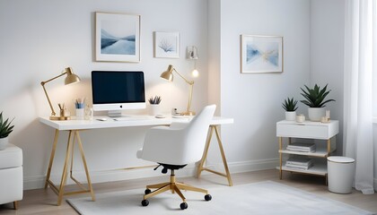 white and gold theme modern interior design