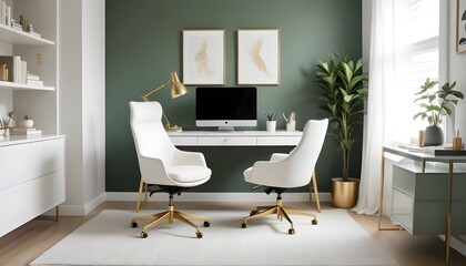 white and gold theme modern interior design