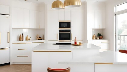 white and gold theme modern interior design
