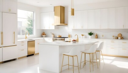 white and gold theme modern interior design