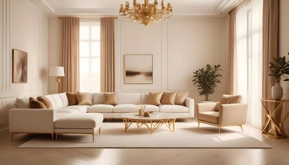 white and gold theme modern interior design