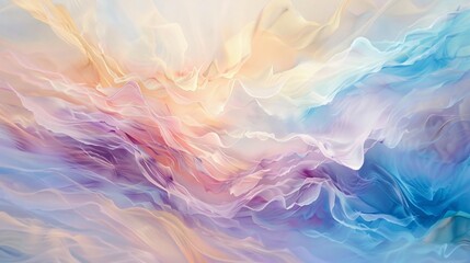 Obraz premium Ethereal Waves of Pastel Dreams Abstract background Otherworldly Beauty in Soft Colors