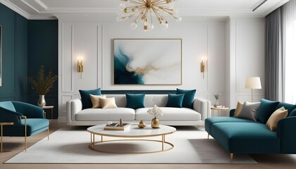 white and gold theme modern interior design