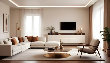 white and gold theme modern interior design