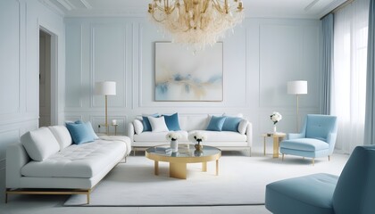 white and gold theme modern interior design