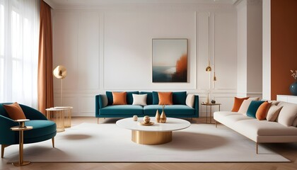 white and gold theme modern interior design