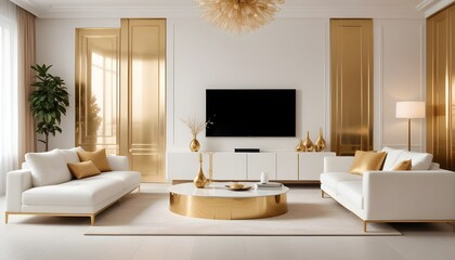 white and gold theme modern interior design
