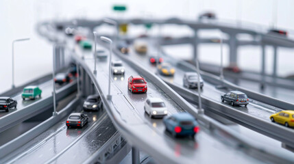 Traffic simulation software for modeling traffic flow isolated on white background