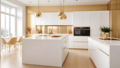 white and gold theme modern interior design