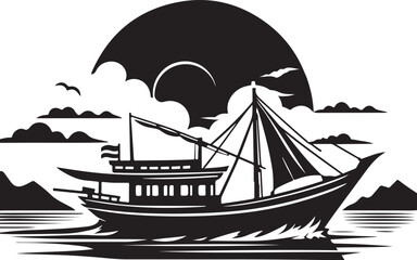 Boat silhouette vector illustration