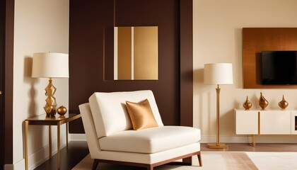 white and gold theme modern interior design