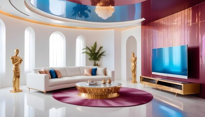 white and gold theme modern interior design