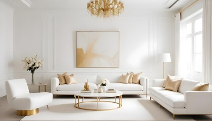 white and gold theme modern interior design