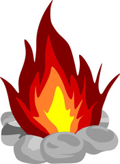 fire on a white background