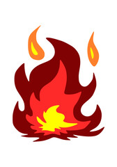 fire on a white background