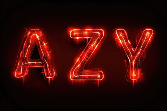 Azy lit up with red lights in a darkened room or stage