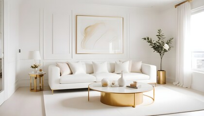 white and gold theme modern interior design