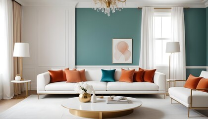 white and gold theme modern interior design