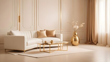 white and gold theme modern interior design