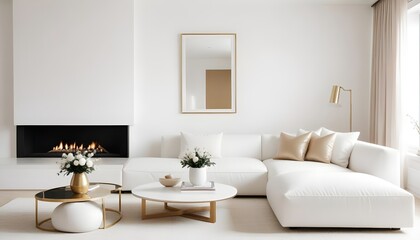 white and gold theme modern interior design