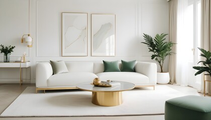 white and gold theme modern interior design
