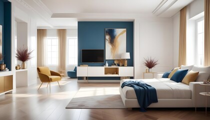 white and gold theme modern interior design