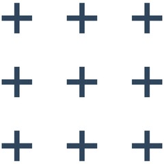 Obraz premium Memphis Cross Plus. Crosses - pluses diagonally distributed simple minimalist decorative geometrical vector pattern. black white seamless pattern with plus sign