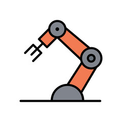 Robot arm, machine icon