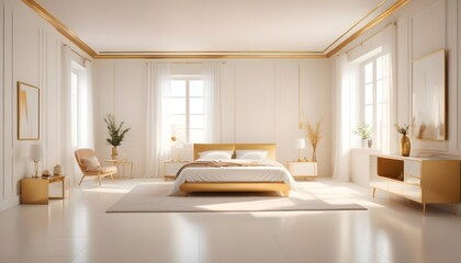 white and gold theme modern interior design