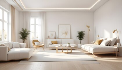 white and gold theme modern interior design
