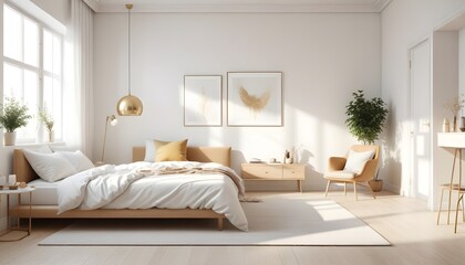 white and gold theme modern interior design
