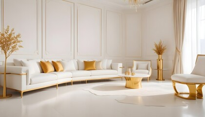 white and gold theme modern interior design