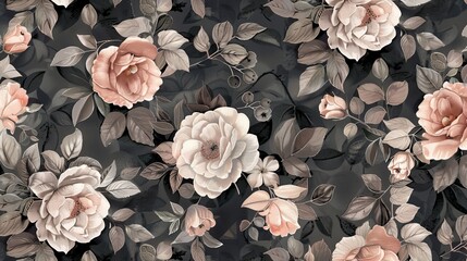 Floral patterns with neutral colors, perfect for clothing, designs, wallpapers, and crafts.