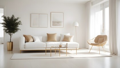 white and gold theme modern interior design