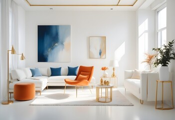 white and gold theme modern interior design