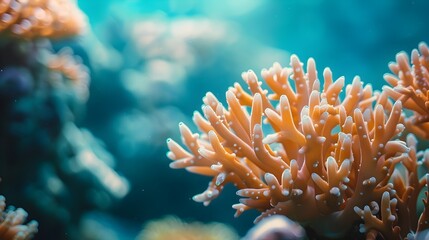 Ethereal Underwater Coral Reef Ecosystem with Soft Focus