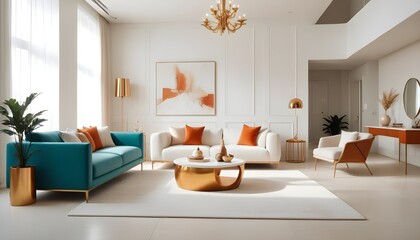 white and gold theme modern interior design