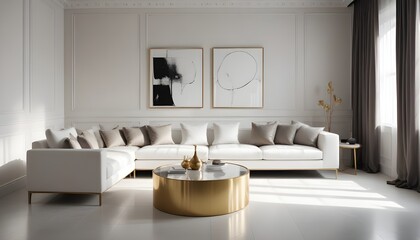 white and gold theme modern interior design