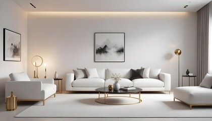 white and gold theme modern interior design