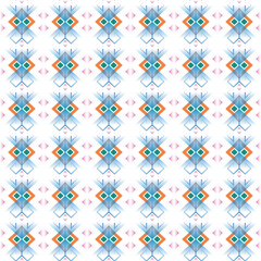 Obraz premium Seamless Colorful Geometric Pattern with Symmetrical Abstract Design on Transparent Background