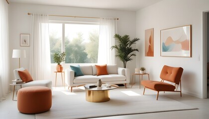 Fototapeta premium white and gold theme modern interior design