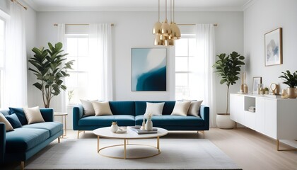 white and gold theme modern interior design