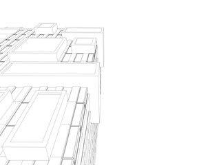 Building 3d structure. Architectural background. 