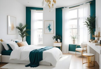 white and gold theme modern interior design