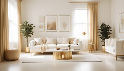 white and gold theme modern interior design
