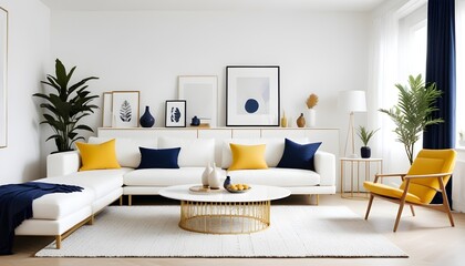 white and gold theme modern interior design