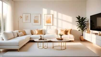 white and gold theme modern interior design