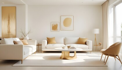 white and gold theme modern interior design