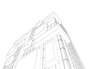 Building 3d structure. Architectural background. 
